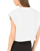 Cropped jersey T-shirt with DG print - | Dolce & Gabbana