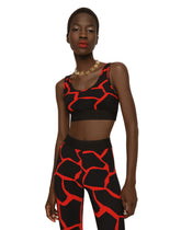 Giraffe-print technical jersey bralette - | Dolce & Gabbana