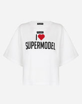 Jersey T-shirt with I love super model print - | Dolce & Gabbana