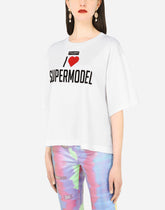 Jersey T-shirt with I love super model print - | Dolce & Gabbana