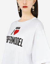 Jersey T-shirt with I love super model print - | Dolce & Gabbana