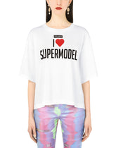 Jersey T-shirt with I love super model print - | Dolce & Gabbana