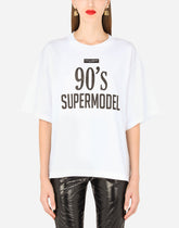 Jersey T-shirt with 90 supermodel print - | Dolce & Gabbana