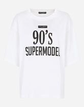 Jersey T-shirt with 90 supermodel print - | Dolce & Gabbana