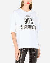 Jersey T-shirt with 90 supermodel print - | Dolce & Gabbana