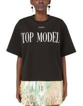 Jersey T-shirt with top model print - | Dolce & Gabbana