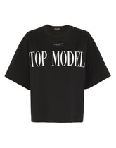 Jersey T-shirt with top model print - | Dolce & Gabbana