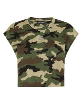 Cropped camouflage-print jersey T-shirt - | Dolce & Gabbana