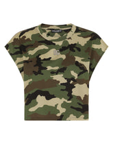 Cropped camouflage-print jersey T-shirt - | Dolce & Gabbana
