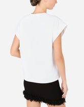 Interlock T-shirt with satin DG patch - | Dolce & Gabbana