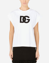 Interlock T-shirt with satin DG patch - | Dolce & Gabbana