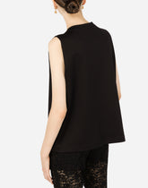 Interlock tank top with crystal DG embellishment - | Dolce & Gabbana