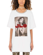 Printed jersey T-shirt with J.LO embellishment - | Dolce & Gabbana