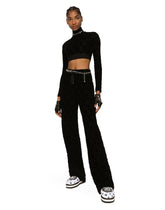 Long-sleeved jersey jacquard top with DG logo - | Dolce & Gabbana