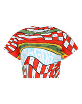 Cropped Carretto-print jersey T-shirt - | Dolce & Gabbana