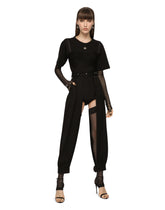 Jersey T-shirt with lace bralette - | Dolce & Gabbana