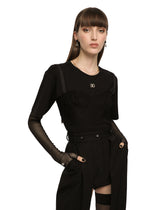 Jersey T-shirt with lace bralette - | Dolce & Gabbana