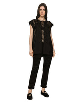 Jersey T-shirt with lace inserts - | Dolce & Gabbana