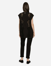Jersey T-shirt with lace inserts - | Dolce & Gabbana