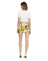 Jersey T-shirt with DG logo and yellow rose-embroidered patch - | Dolce & Gabbana