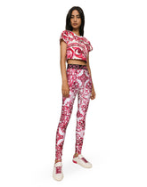 Cropped Majolica-print jersey T-shirt - | Dolce & Gabbana