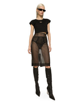 Cropped jersey T-shirt with Dolce&Gabbana tag - | Dolce & Gabbana