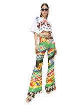 Cropped jersey T-shirt with Dolce&Gabbana lettering - | Dolce & Gabbana