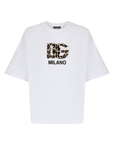 T-shirt with flocked DG logo - | Dolce & Gabbana