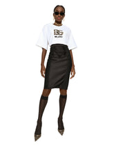 T-shirt with flocked DG logo - | Dolce & Gabbana