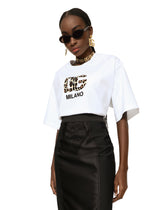 T-shirt with flocked DG logo - | Dolce & Gabbana