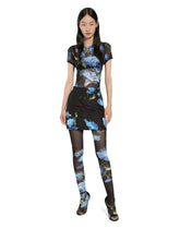 Tulle T-shirt with bluebell print - | Dolce & Gabbana