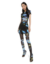 Tulle T-shirt with bluebell print - | Dolce & Gabbana
