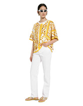 Cotton jersey T-shirt with majolica print - | Dolce & Gabbana