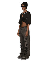 Open-front cotton jersey T-shirt with knot detail DGVIB3 - | Dolce & Gabbana