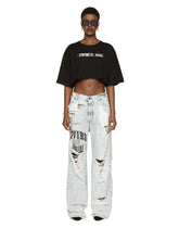 Cropped short-sleeved cotton jersey T-shirt with round neck DGVIB3 - | Dolce & Gabbana