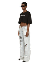 Cropped short-sleeved cotton jersey T-shirt with round neck DGVIB3 - | Dolce & Gabbana