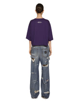 Cropped short-sleeved cotton jersey T-shirt with round neck DGVIB3 - | Dolce & Gabbana