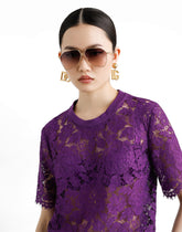 Short-sleeved Cordonetto lace T-shirt - | Dolce & Gabbana