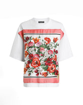 Short-sleeved t-shirt with silk foulard - | Dolce & Gabbana