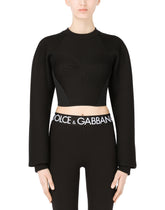 Technical jersey sweatshirt with bustier details - | Dolce & Gabbana