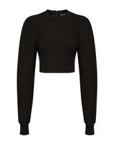 Technical jersey sweatshirt with bustier details - | Dolce & Gabbana