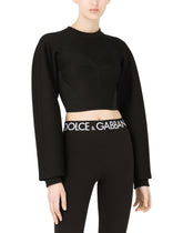 Technical jersey sweatshirt with bustier details - | Dolce & Gabbana