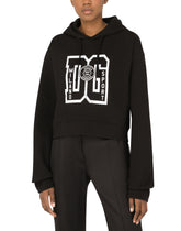 Jersey hoodie with DG print - | Dolce & Gabbana