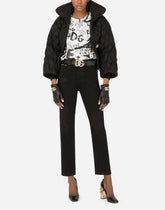 Jersey sweatshirt with DG graffiti print with pearl and stud embellishment - | Dolce & Gabbana