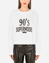 Jersey sweatshirt with 90’s supermodel print - | Dolce & Gabbana