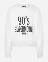 Jersey sweatshirt with 90’s supermodel print - | Dolce & Gabbana