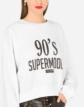 Jersey sweatshirt with 90’s supermodel print - | Dolce & Gabbana