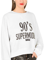 Jersey sweatshirt with 90’s supermodel print - | Dolce & Gabbana
