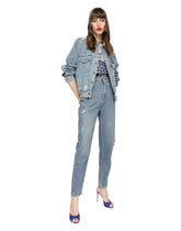 Denim jacket with logo plaque - | Dolce & Gabbana