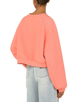 Cropped jersey sweatshirt with DG logo print - | Dolce & Gabbana